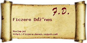 Ficzere Dénes névjegykártya